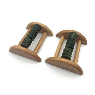 Masajeador de pies de Jade de madera de haya personalizable 14 * 12.8 * 5.2cm Xiuyan Jade Roller de masaje herramienta de masaje de suela portátil