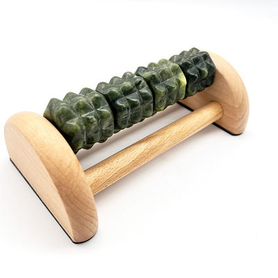 Masajeador de pies de Jade de madera de haya personalizable 14 * 12.8 * 5.2cm Xiuyan Jade Roller de masaje herramienta de masaje de suela portátil