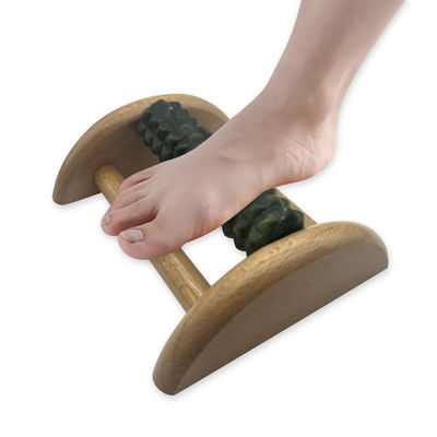 Masajeador de pies de Jade de madera de haya personalizable 14 * 12.8 * 5.2cm Xiuyan Jade Roller de masaje herramienta de masaje de suela portátil