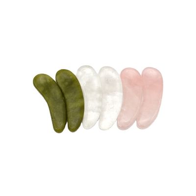 3.8*1.3*0.4cm Crema para ojos de cristal natural Cuchara de masaje de ojos con bastón Accesorio para cuidado ocular