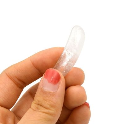 3.8*1.3*0.4cm Crema para ojos de cristal natural Cuchara de masaje de ojos con bastón Accesorio para cuidado ocular