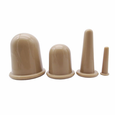 Khaki 4 piezas cuerpo de succión de silicona al vacío y conjunto de ventosas faciales para cuidado de la salud en el hogar Logotipo personalizado aceptado
