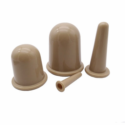Khaki 4 piezas cuerpo de succión de silicona al vacío y conjunto de ventosas faciales para cuidado de la salud en el hogar Logotipo personalizado aceptado