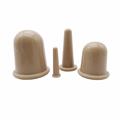 Khaki 4 piezas cuerpo de succión de silicona al vacío y conjunto de ventosas faciales para cuidado de la salud en el hogar Logotipo personalizado aceptado