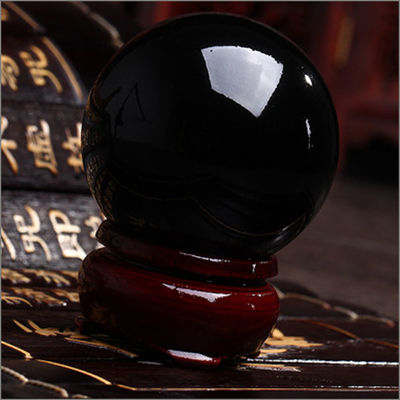 Esfera de Obsidiana Negra Natural Piedra curativa con propiedades de globo de bola Gran bola de cristal
