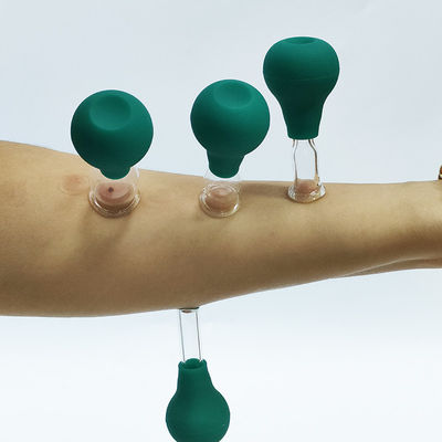 Ojo de vidrio de PVC Mini Cupping Set 4 piezas de masaje aspirador de succión para masajeador de cuerpo y cara