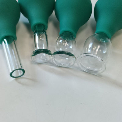 Ojo de vidrio de PVC Mini Cupping Set 4 piezas de masaje aspirador de succión para masajeador de cuerpo y cara