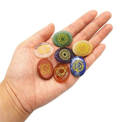 7 Chakra Stone sets Reiki Cristales Chakra Stones para el apoyo de curación Tamaño personalizado OEM