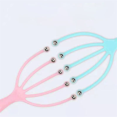 Azul/Pink Five Claw Head Massager Bola de acero para relajación del cuero cabelludo Herramientas de masaje para aliviar el dolor de cabeza 100 g Herramientas de dragado meridiano