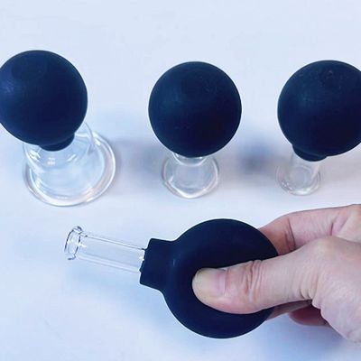 Conjunto de 4 vasos de terapia médica de silicona con vasos de vacío para anti celulitis y masaje facial