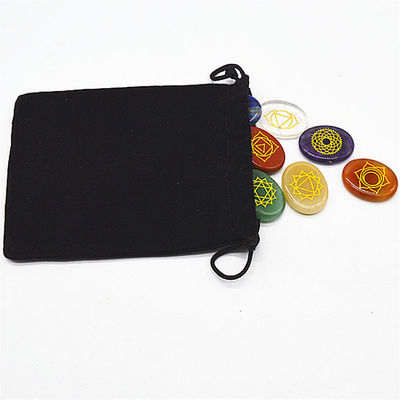 7 Chakra Stone sets Reiki Cristales Chakra Stones para el apoyo de curación Tamaño personalizado OEM
