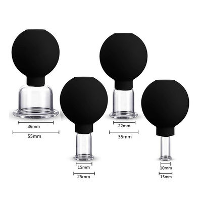 Conjunto de ventosas faciales de silicona de PVC para el levantamiento facial y el endurecimiento de la piel Disponible Logotipo de maquillaje Cisterna de ventosas de vacío