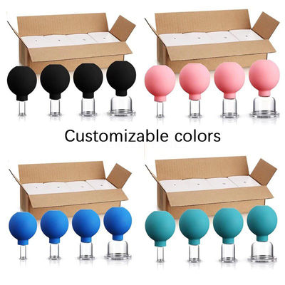 Conjunto de ventosas faciales de silicona de PVC para el levantamiento facial y el endurecimiento de la piel Disponible Logotipo de maquillaje Cisterna de ventosas de vacío