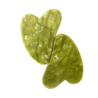 Xiuyan verde Jade Gua Sha piedras para masaje facial herramienta de fisioterapia infrarroja cara cuello y masaje del cuerpo área