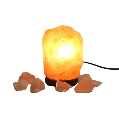 Lámpara de sal del Himalaya de base de madera sólida personalizable USB con cristal tallado y tipo de tallado de cristal