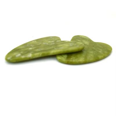Xiuyan verde Jade Gua Sha piedras para masaje facial herramienta de fisioterapia infrarroja cara cuello y masaje del cuerpo área
