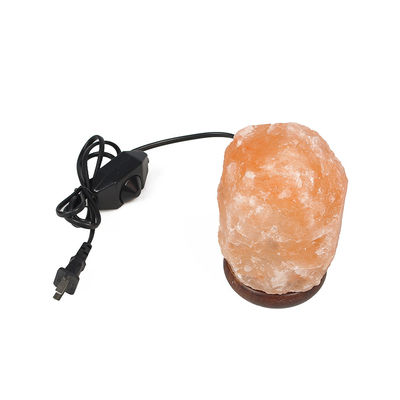 Lámpara de sal del Himalaya de base de madera sólida personalizable USB con cristal tallado y tipo de tallado de cristal