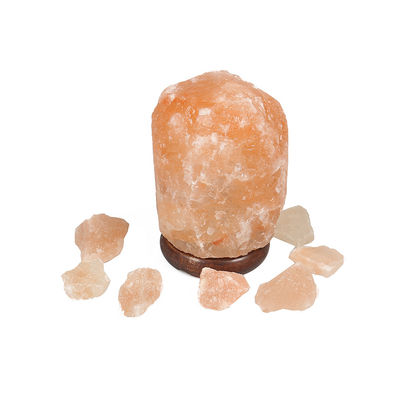 Lámpara de sal del Himalaya de base de madera sólida personalizable USB con cristal tallado y tipo de tallado de cristal