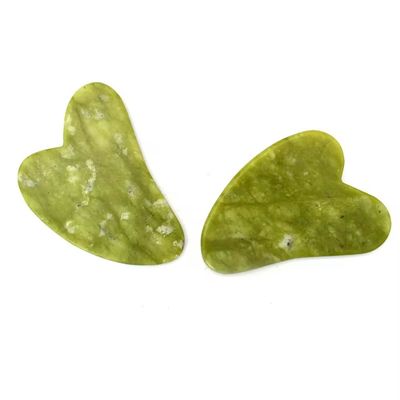 Xiuyan verde Jade Gua Sha piedras para masaje facial herramienta de fisioterapia infrarroja cara cuello y masaje del cuerpo área