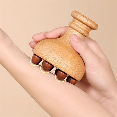 Masaje de cuerpo entero Mango de roble Cuerpo Meridiano Cepillo de masaje Cuerpo Gua Sha Masajista Peinado de masaje de la cabeza con bolsa de aire