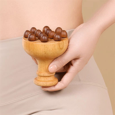 Masaje de cuerpo entero Mango de roble Cuerpo Meridiano Cepillo de masaje Cuerpo Gua Sha Masajista Peinado de masaje de la cabeza con bolsa de aire