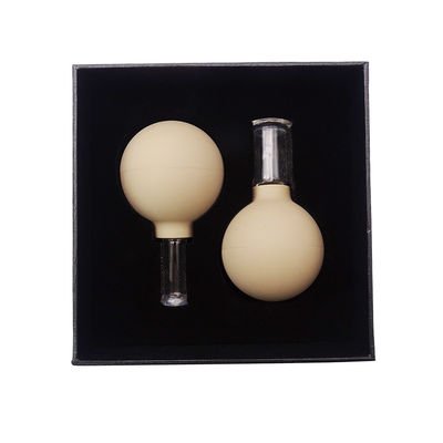 Acupuntura de vidrio marrón claro con vacío Hijama Conjunto de ventosas faciales inteligentes de caucho Ventosas de caucho Ventosas de terapia Masajista para beneficio
