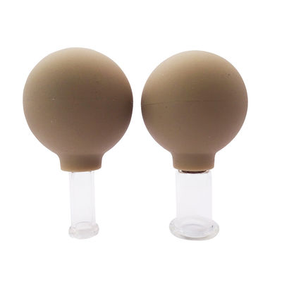 Acupuntura de vidrio marrón claro con vacío Hijama Conjunto de ventosas faciales inteligentes de caucho Ventosas de caucho Ventosas de terapia Masajista para beneficio