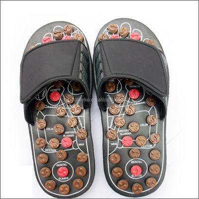 2020 Jade Stone Health Care Healing Acupuncture Shoes Genuine Leather Massage Slipper para zapatos Masaje natural del pie