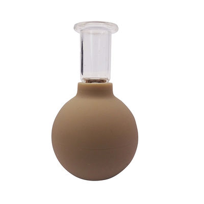 Acupuntura de vidrio marrón claro con vacío Hijama Conjunto de ventosas faciales inteligentes de caucho Ventosas de caucho Ventosas de terapia Masajista para beneficio