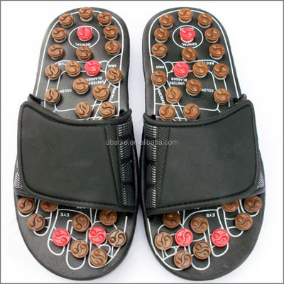 2020 Jade Stone Health Care Healing Acupuncture Shoes Genuine Leather Massage Slipper para zapatos Masaje natural del pie