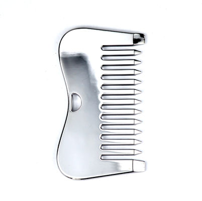 Logotipo personalizado DisponibleD plata de acero inoxidable Cuero cabelludo de masaje de metal Gua Sha Comb para herramientas de masaje 2024