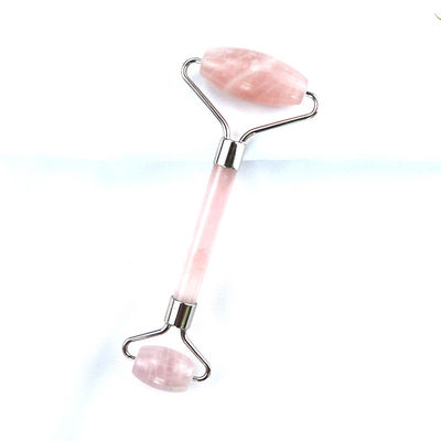 Equipo de masaje facial Rosa Rosa Cuarzo Gua Sha Masaje Roller de hielo de jade natural para terapia antienvejecimiento Nefrita
