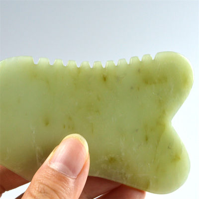 9.2*4.6cm Gua Sha herramienta facial natural Xiuyan Jade tabla de piedra para tratamiento de acupuntura SPA OEM / ODM aceptable