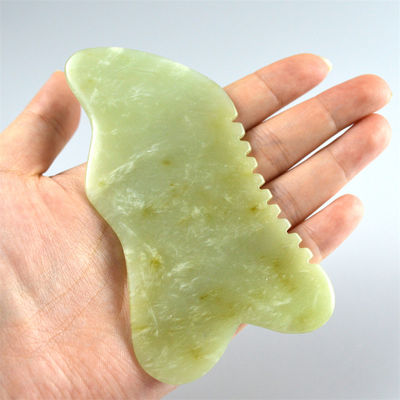 9.2*4.6cm Gua Sha herramienta facial natural Xiuyan Jade tabla de piedra para tratamiento de acupuntura SPA OEM / ODM aceptable
