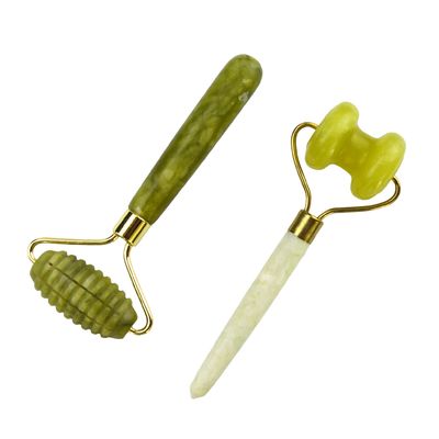 Masajeador facial Xiuyan Jade doble cabeza Facial natural herramienta de masaje de belleza Jade Roller Facial delgado Masajeador herramienta de relajación