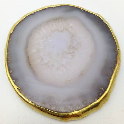 Características regionales Agate Coaster Grey Slices Polished Crystal Natural Gemstone Flower Pot Grabado Arte popular Tallado Tallado