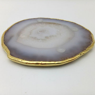 Características regionales Agate Coaster Grey Slices Polished Crystal Natural Gemstone Flower Pot Grabado Arte popular Tallado Tallado
