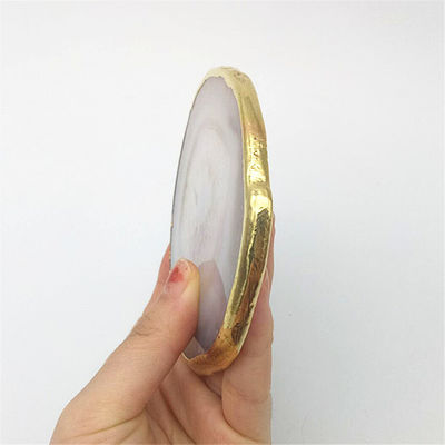Características regionales Agate Coaster Grey Slices Polished Crystal Natural Gemstone Flower Pot Grabado Arte popular Tallado Tallado