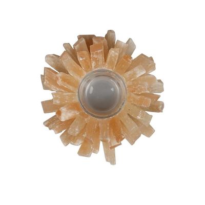 Candelabro de fluorito amarillo coleccionable para decoración del hogar Jarrones de velas de piedra natural