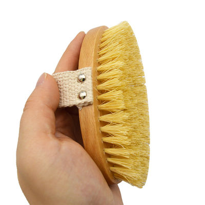 Eliminación de olores Bambú Cuidado de la piel de madera Cepillo para el cuerpo seco Pinceles de jabalí Baño Cepillo seco con mango para la deshumidificación