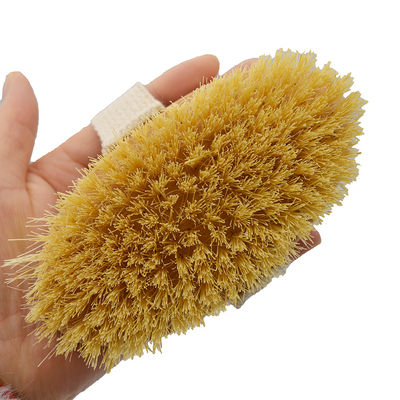 Cepillo para el cuerpo seco Sisal Bristle para exfoliar la celulitis y masajear la piel seca en color de madera