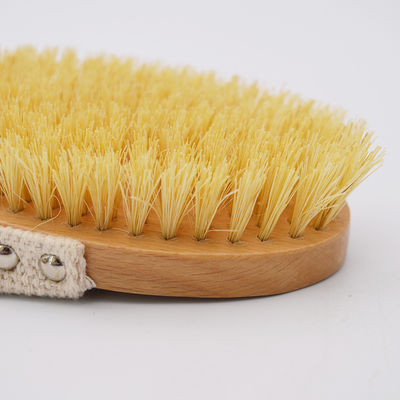 Cepillo para el cuerpo seco Sisal Bristle para exfoliar la celulitis y masajear la piel seca en color de madera