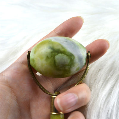 Logotipo personalizado disponibleD 100% natural Xiuyan Jade Face Guasha Roller Jade Verde Facial Gua Sha Masajista Piedra Cuidado de la Piel