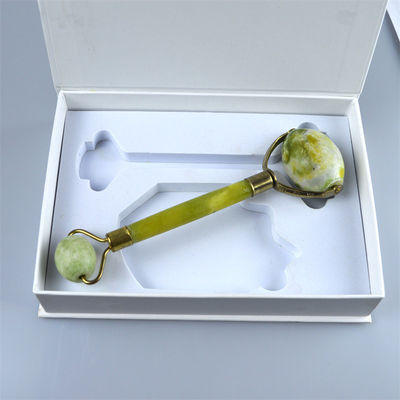 Logotipo personalizado disponibleD 100% natural Xiuyan Jade Face Guasha Roller Jade Verde Facial Gua Sha Masajista Piedra Cuidado de la Piel