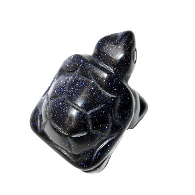 Requisito del cliente misteriosa tortuga azul tallada mini figura para la decoración de la casa de vacaciones