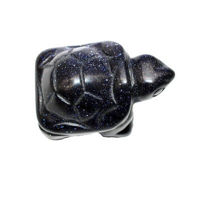 Requisito del cliente misteriosa tortuga azul tallada mini figura para la decoración de la casa de vacaciones