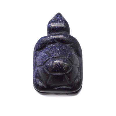 Requisito del cliente misteriosa tortuga azul tallada mini figura para la decoración de la casa de vacaciones