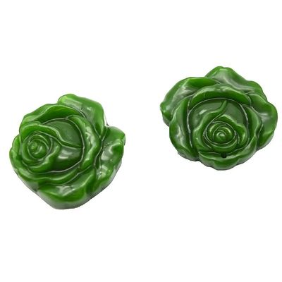 Art Colección Nefrita Natural Jade Cuaderno de tallado Lucky Charm Rosa Diseño de flores