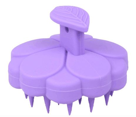 Masajeador de cuero cabelludo de silicona suave Shampoo de masaje de cabello Cepilla de limpieza de cuero cabelludo con soporte de logotipo personalizado