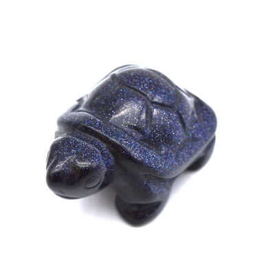Requisito del cliente misteriosa tortuga azul tallada mini figura para la decoración de la casa de vacaciones